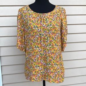 W5 yellow floral top. Size L